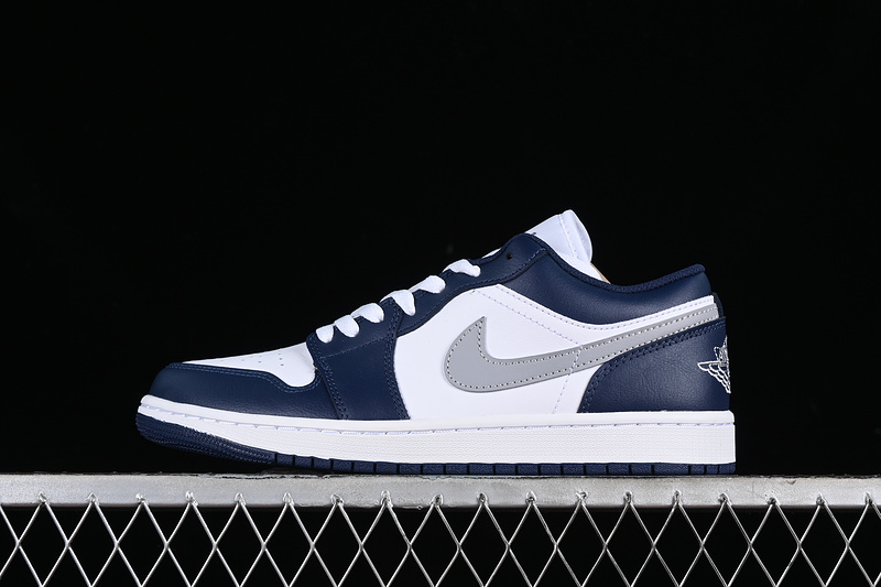 Nike Air Jordan 1 Low Grey Label White Midnight Navy Sneakers