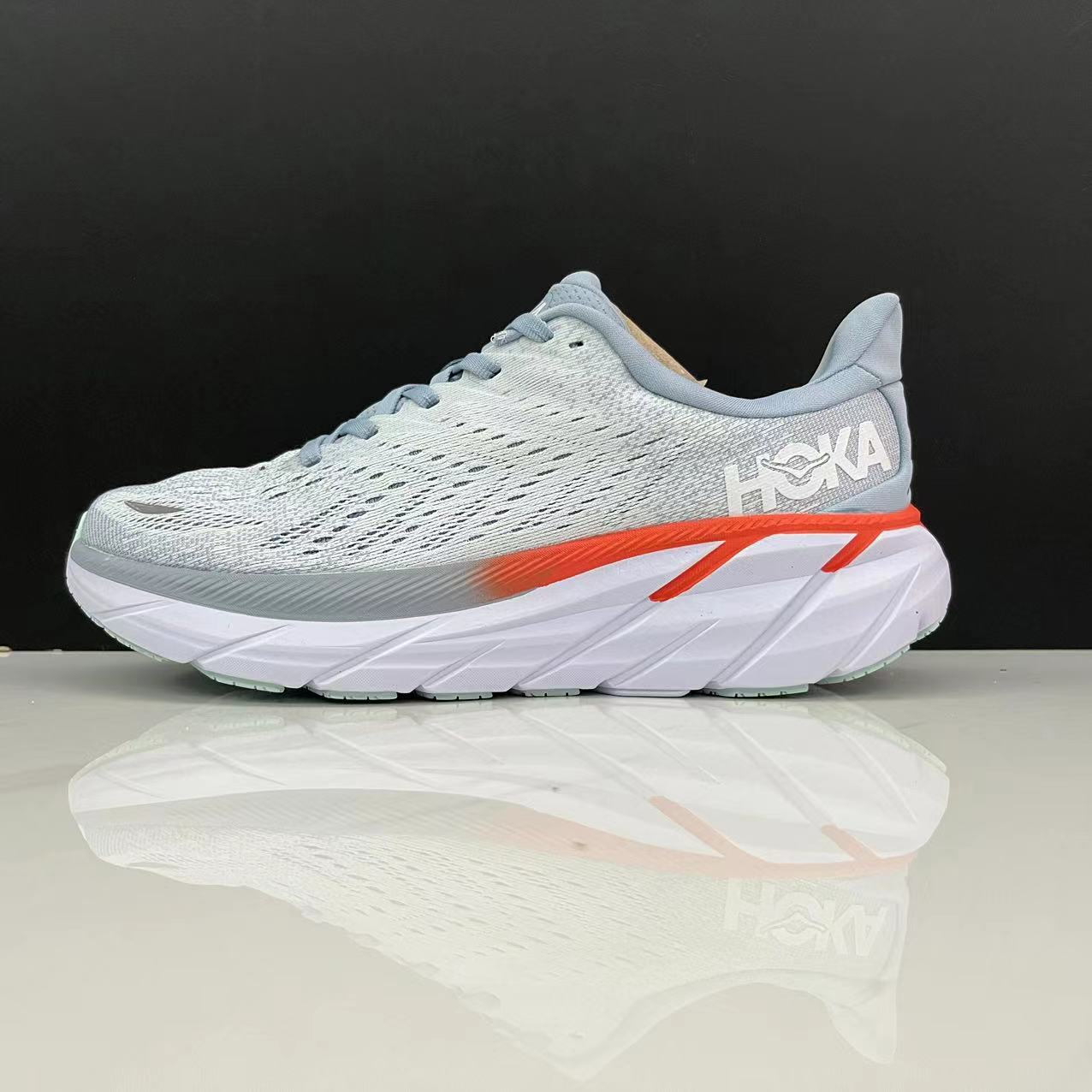 Hoka One One Clifton 8 Silver-gray Fashion Shoes Shock-absorbing Sneakers