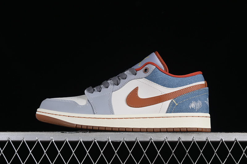 Nike Air Jordan 1 Low Phantom Coconut Milk Amber Brown Multicolour Sneakers