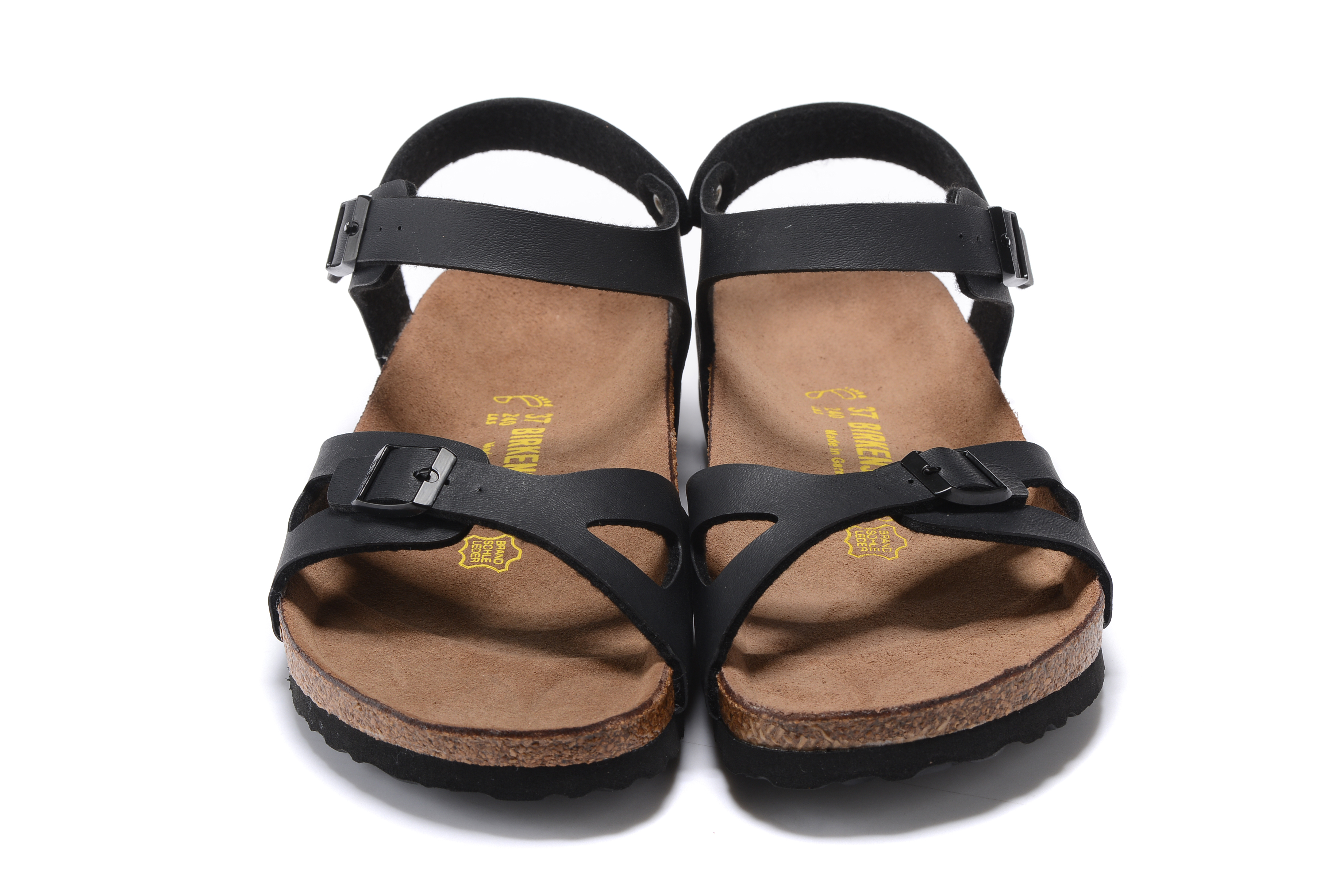 Birkenstock Black Matte Single Buckle Slip Band Buckle Strap Sandal