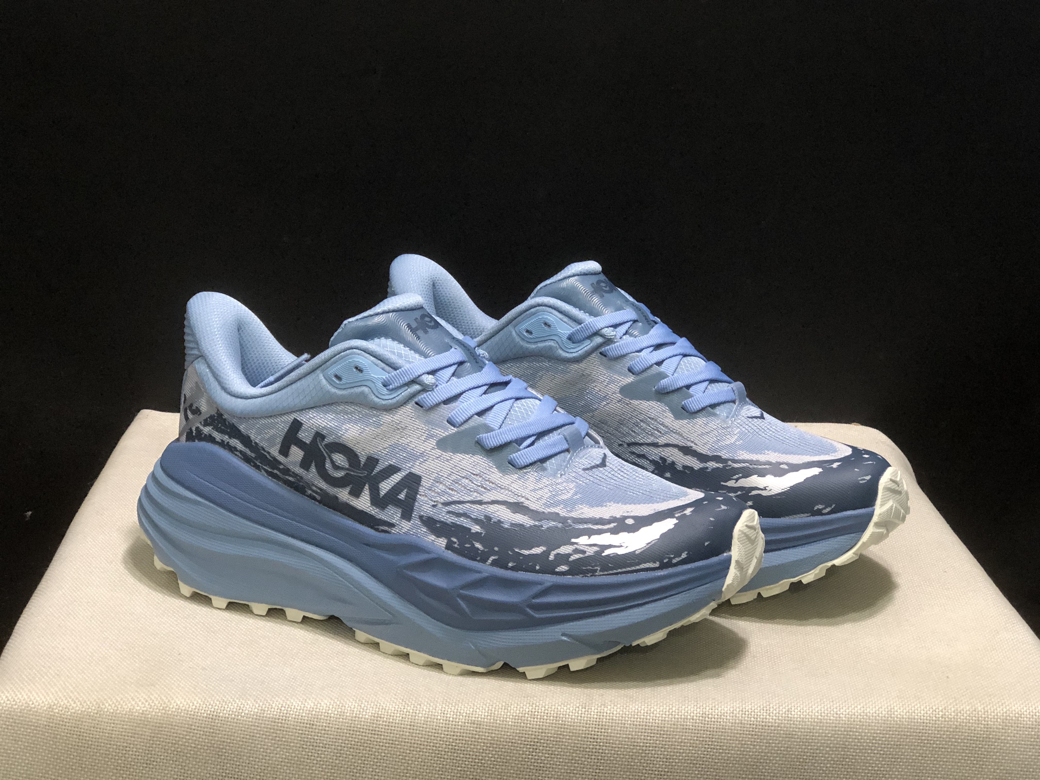 Hoka One One Stinson 7 Comfortable Anti-slip Running Shoes Blue/Camouflage