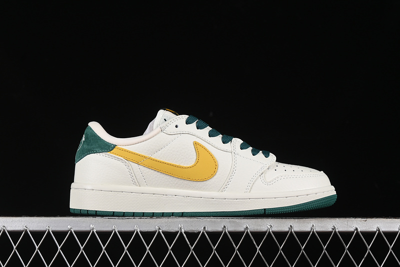Nike Air Jordan 1 Low OG SP Travis Scott Fragment Design White Green Yellow Sneakers