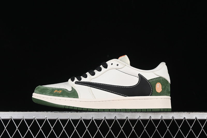 Nike Air Jordan 1 Low Bape Travis Scott Fragment Design OG SP Black White Green Sneakers