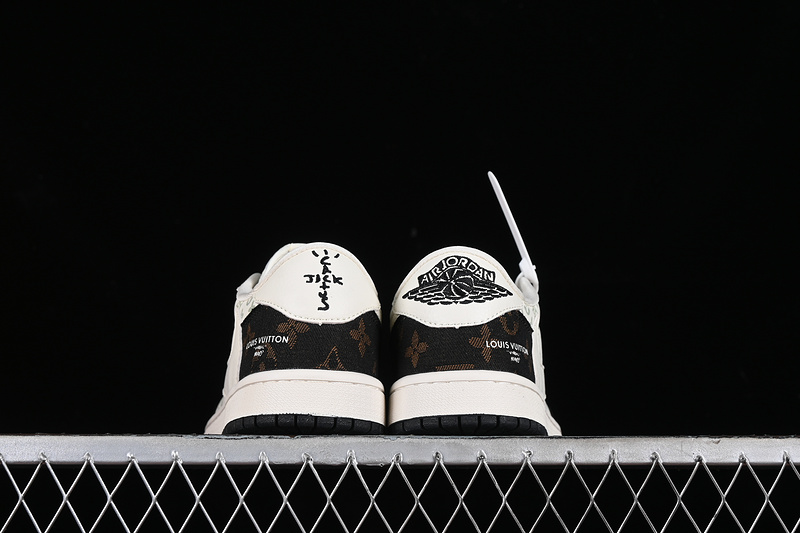 Nike Air Jordan 1 Low OG SP Travis Scott Fragment Design LV Black White Grey Gold Sneakers