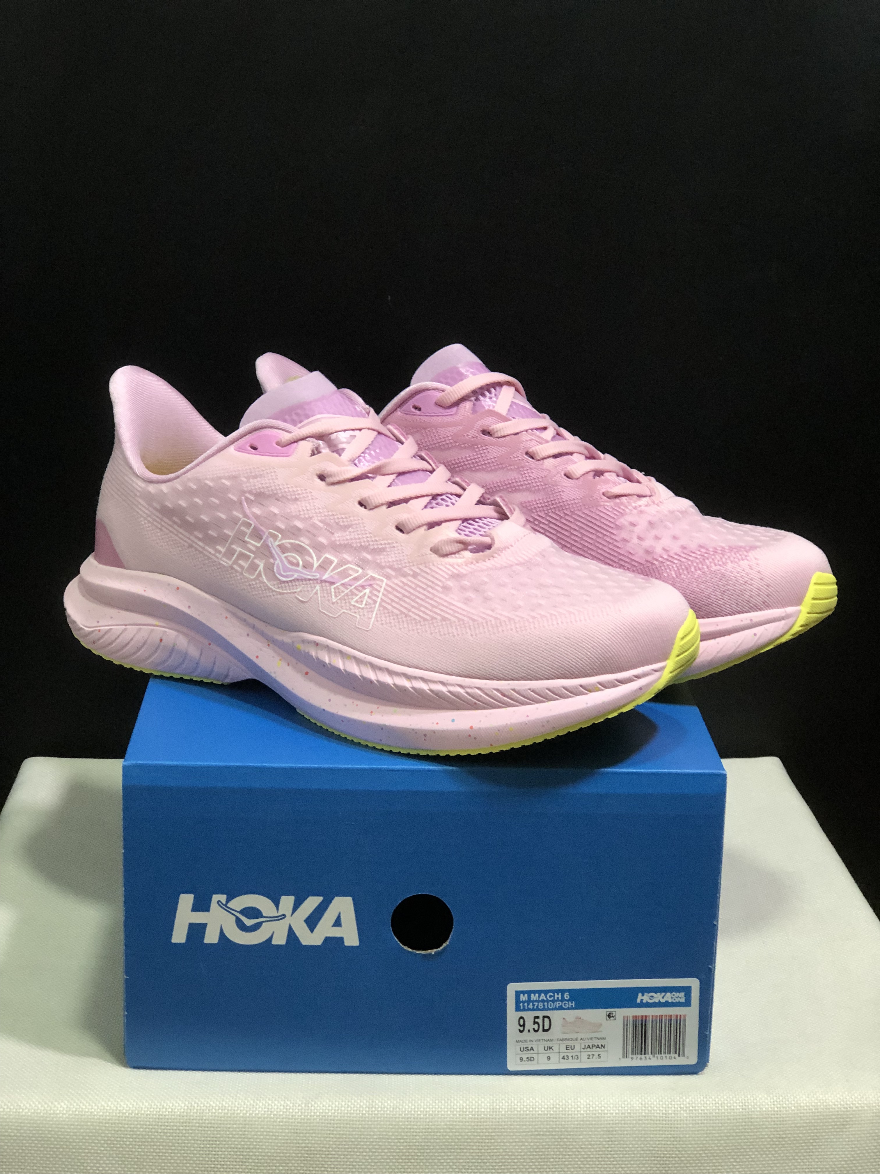 Hoka One One Mach 6 Wear-resistant Breathable Low-top Running Shoes Sneakers Pink