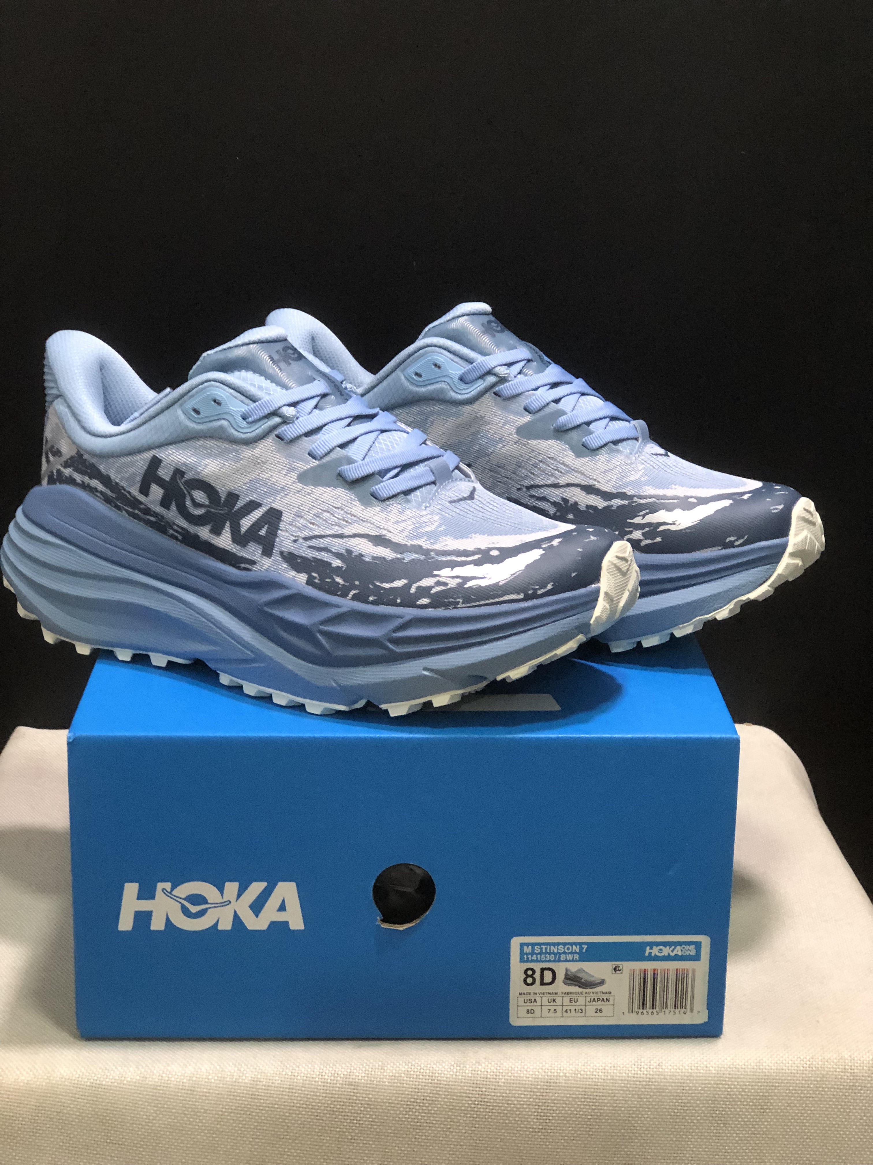 Hoka One One Stinson 7 Comfortable Anti-slip Running Shoes Blue/Camouflage