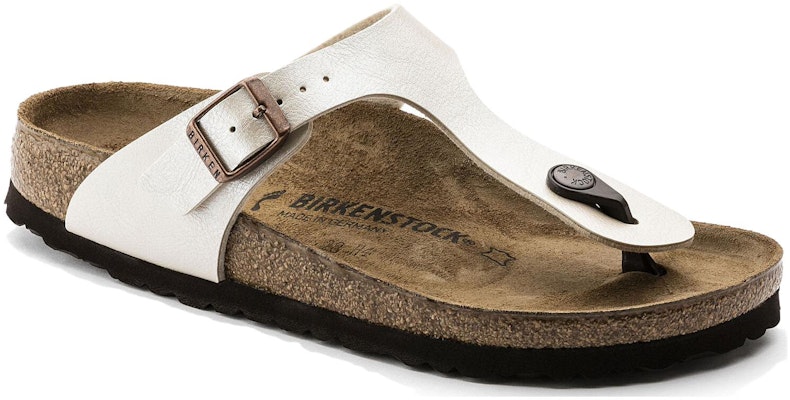 Birkenstock Gizeh 0943873 Birko-Flor Graceful Narrow Fit Pearl White Sandals