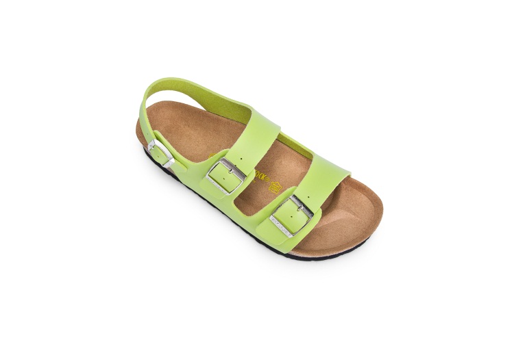 Birkenstock Two-Button Light Green Matte Leather Sandals
