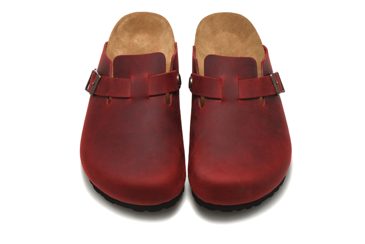 Birkenstock Scarlet Matte Leather Clog Shoes