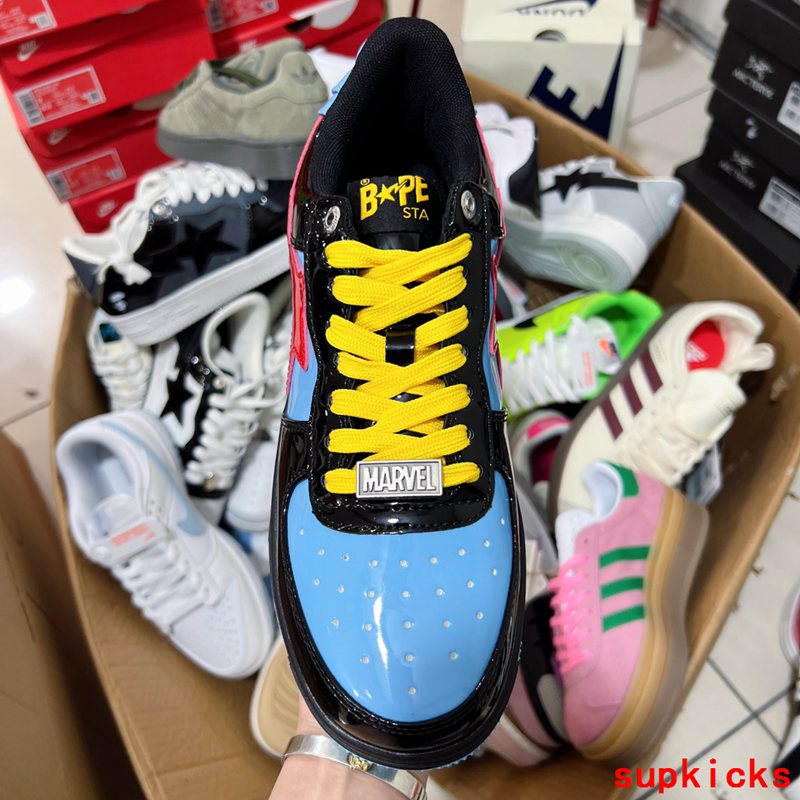 A Bathing Ape Bape Sta Marvel Comics Black Patent Leather