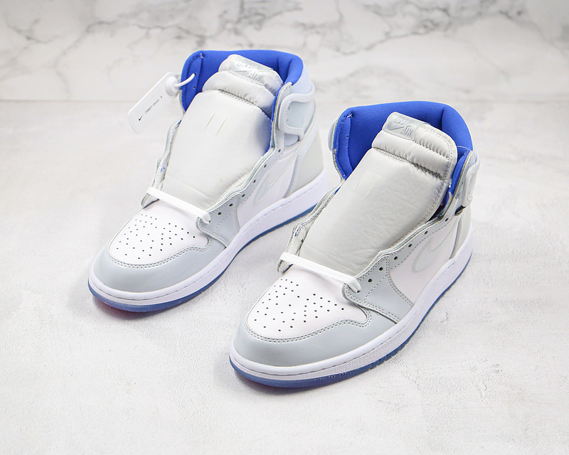 Nike Air Jordan 1 Retro High Zoom White Grey Racer Blue Sneakers