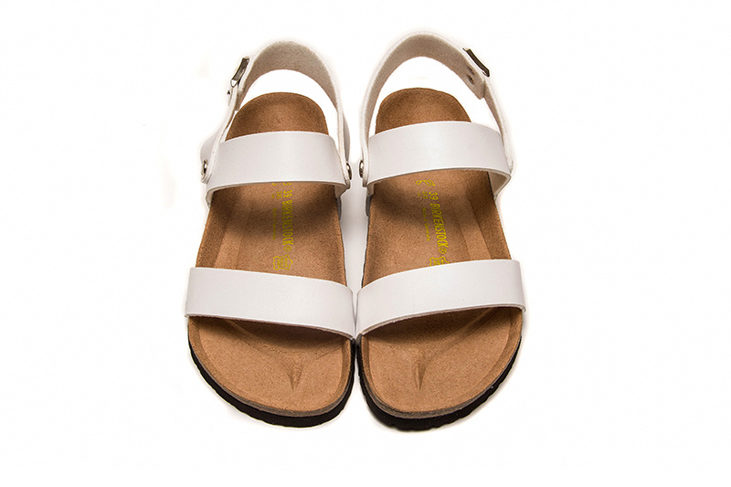 Birkenstock White Casual Matte Leather Strappy Sandals