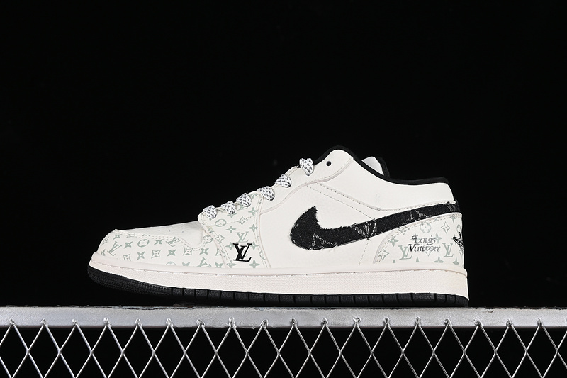 Nike Air Jordan 1 Low LV Black White Printing Sneakers