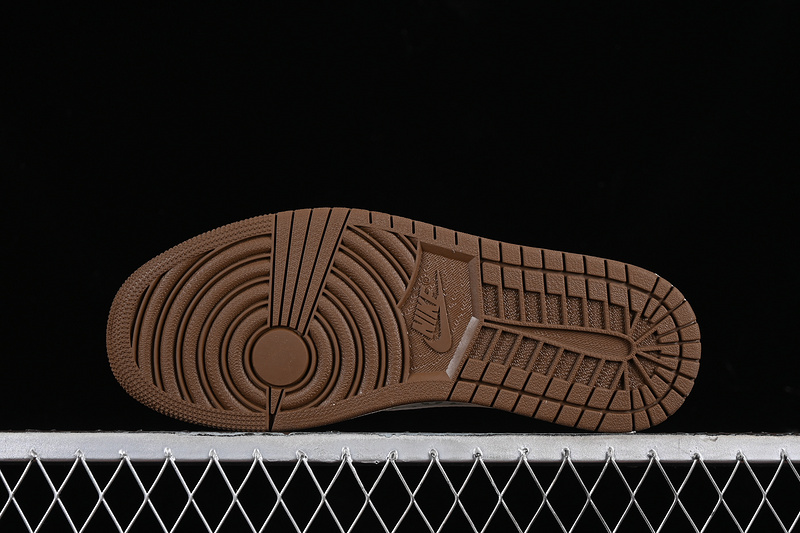 Nike Air Jordan 1 Low OG SP Travis Scott Fragment Design LV White Brown Printing Sneakers