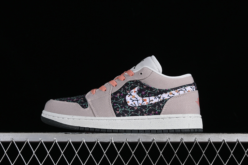 Nike Air Jordan 1 Low SE Floral Platinum Violet Anthracite Red Stardust Sail Sneakers