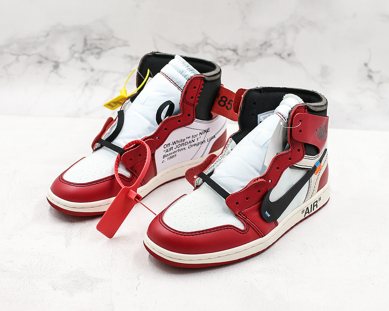 Nike Air Jordan Retro 1 Off-White Red White Sneakers