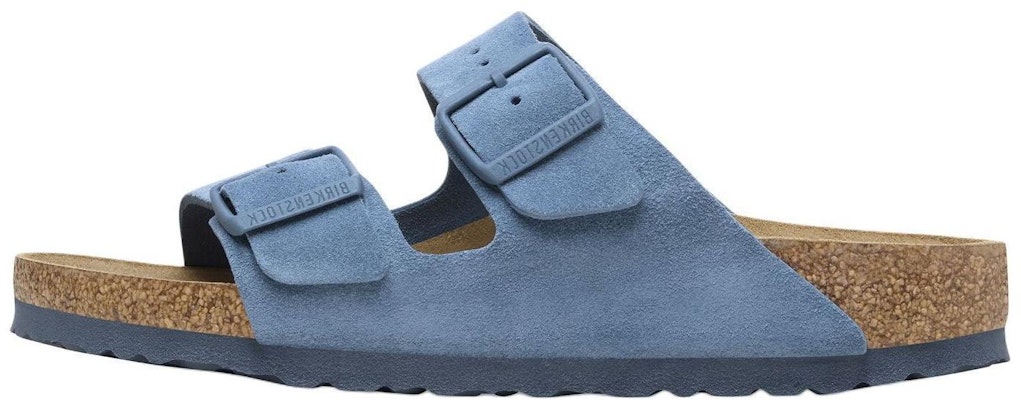 Birkenstock Arizona Double Buckle Elemental Blue Soft Footbed Suede Leather1027660 Fashion Slippers