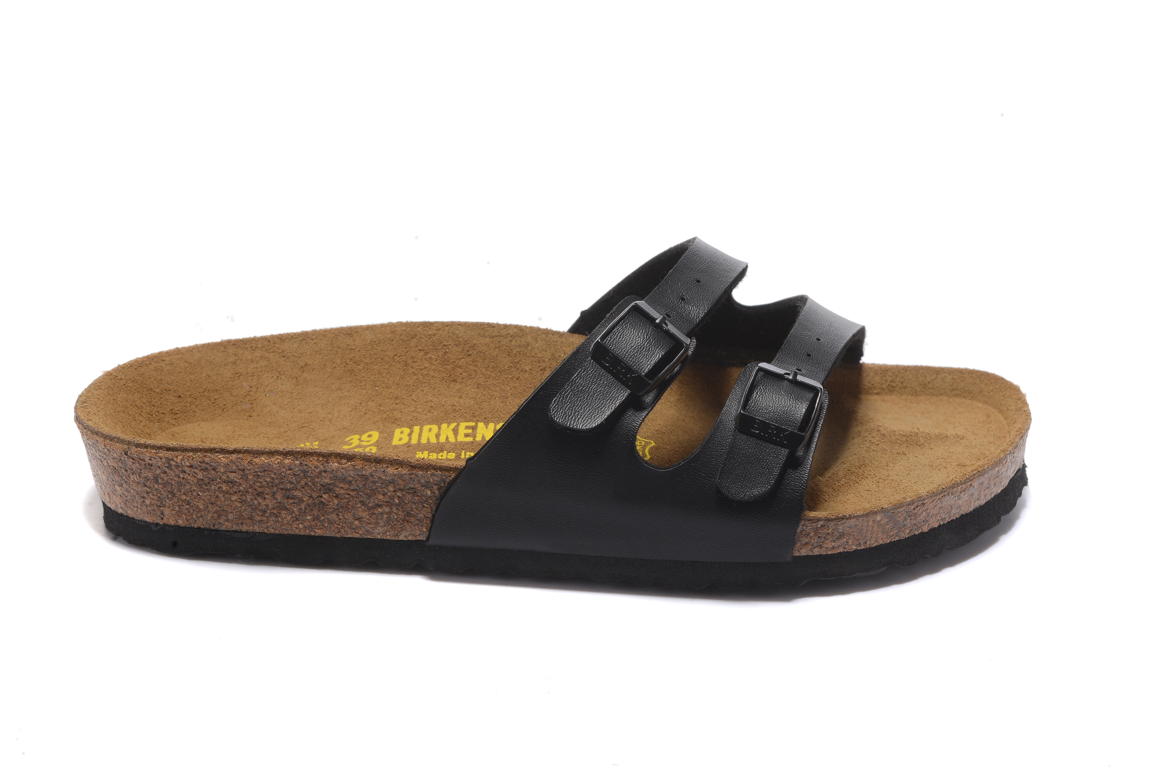 Birkenstock Black Thin Belt Double Buckle Matte Leather Summer Sandals