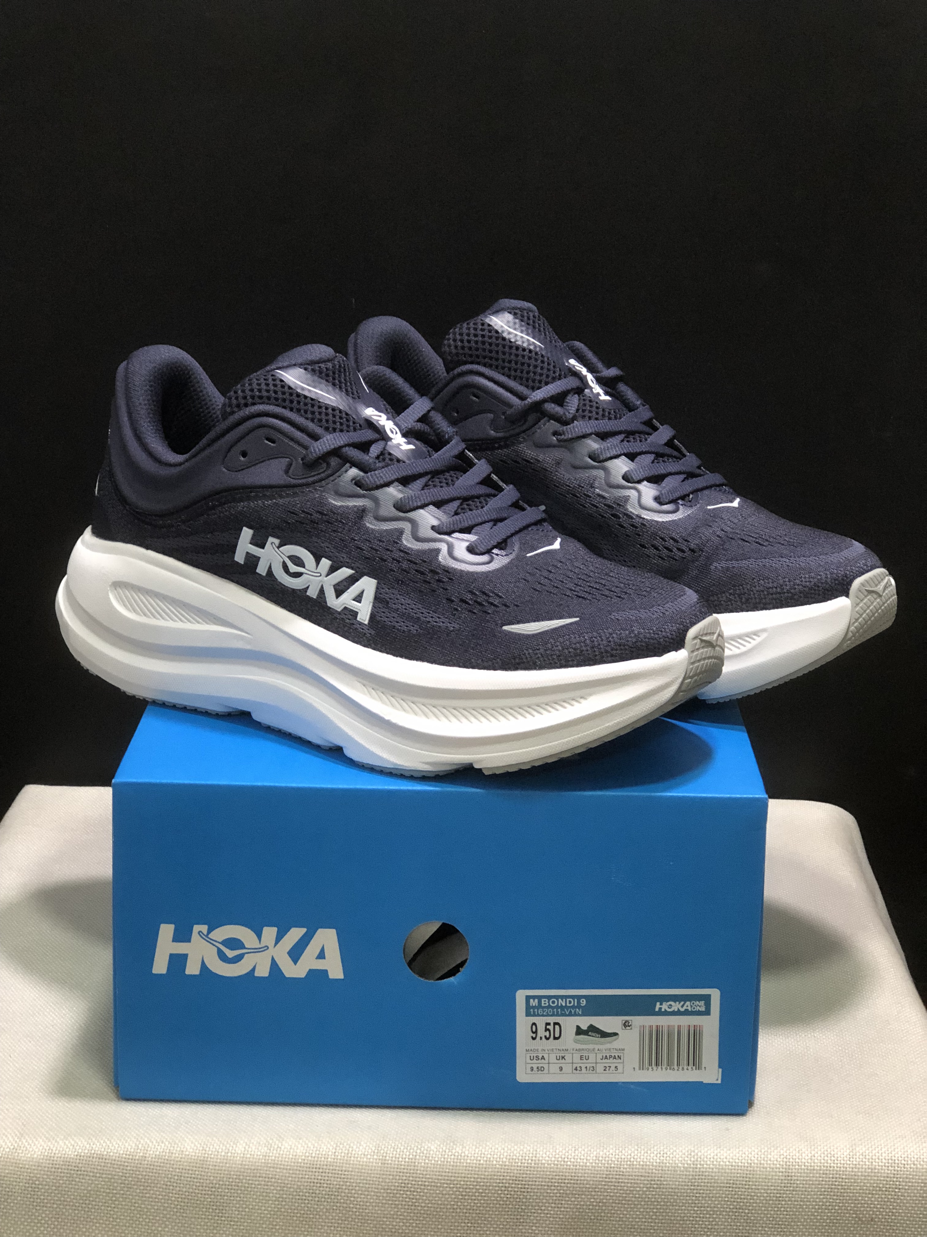 Hoka One One Bondi 9 Comfortable Low-top Running Shoes Sneakers Dark Purple