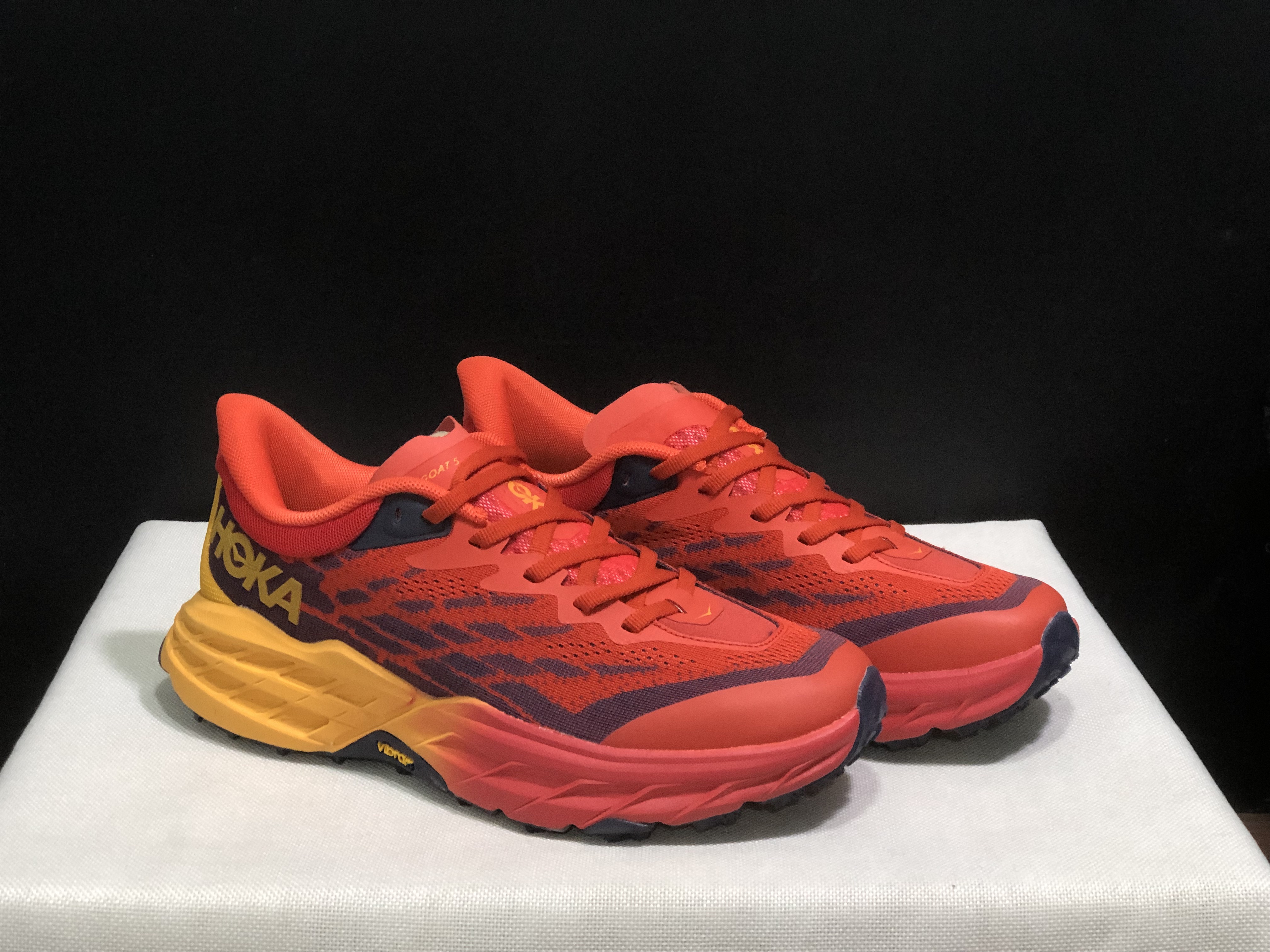 Hoka One One Speedgoat 5 Trail Running Shoes Sneakers Red