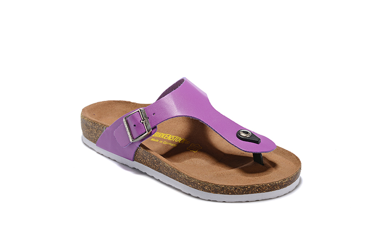 Birkenstock Purple Casual Matte Leather Flip Flops