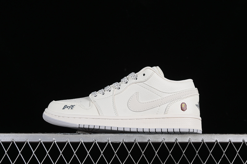 Nike Air Jordan 1 Low BAPE Grey White Sneakers