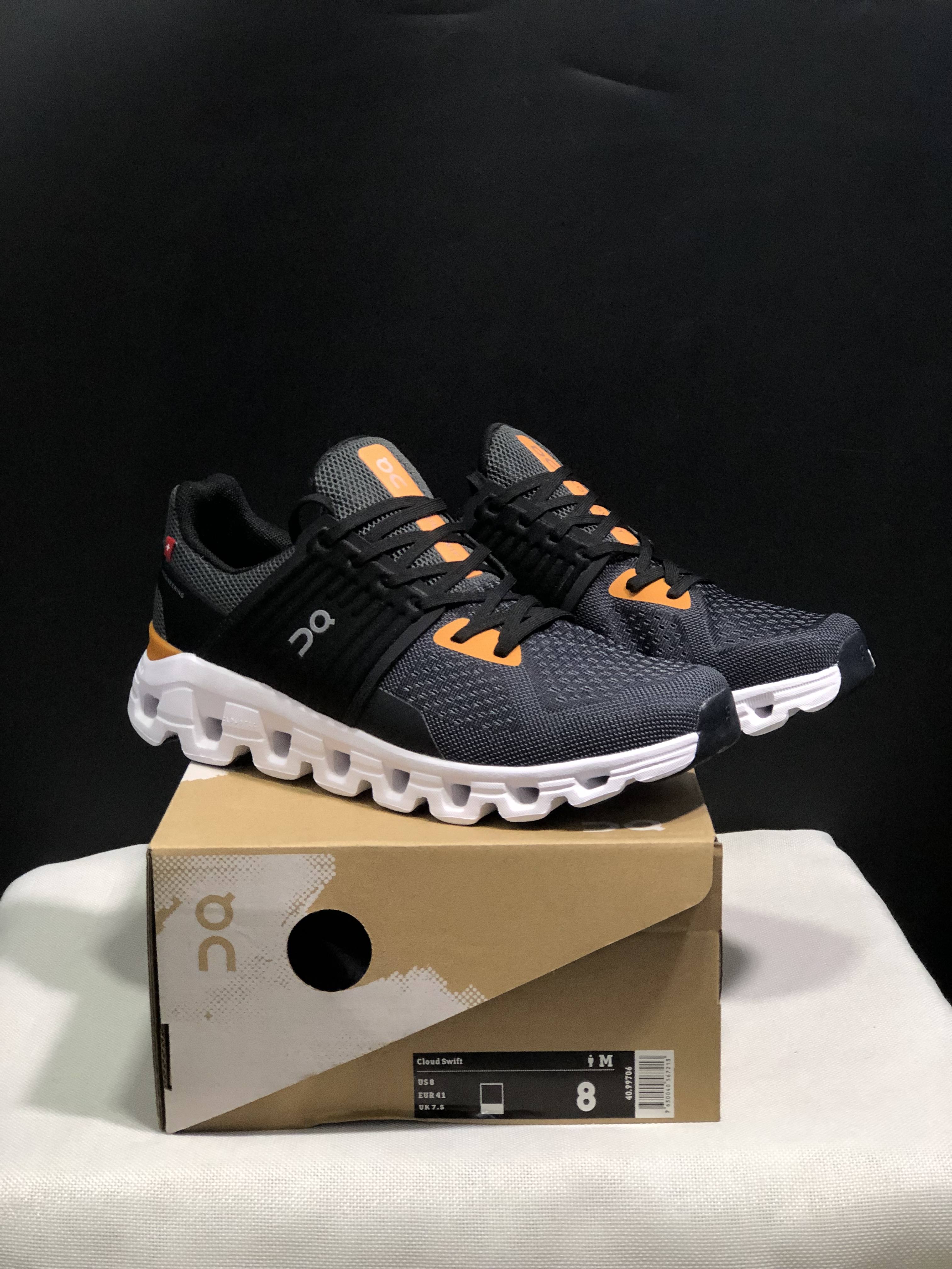 On Running Cloudswift Cushioning Running Shoes Dark Grey/Black/Orange