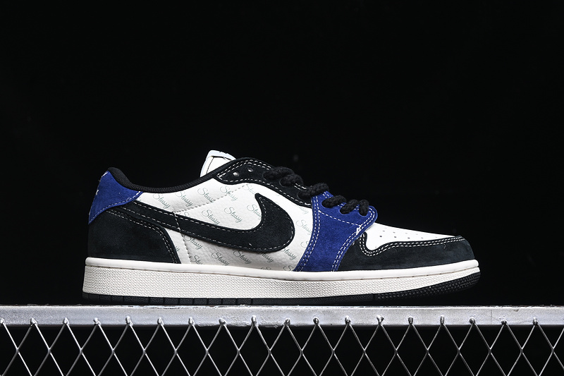 Travis Scott Fragment Design Nike Air Jordan 1 Low OG SP Navy Black White Sneakers