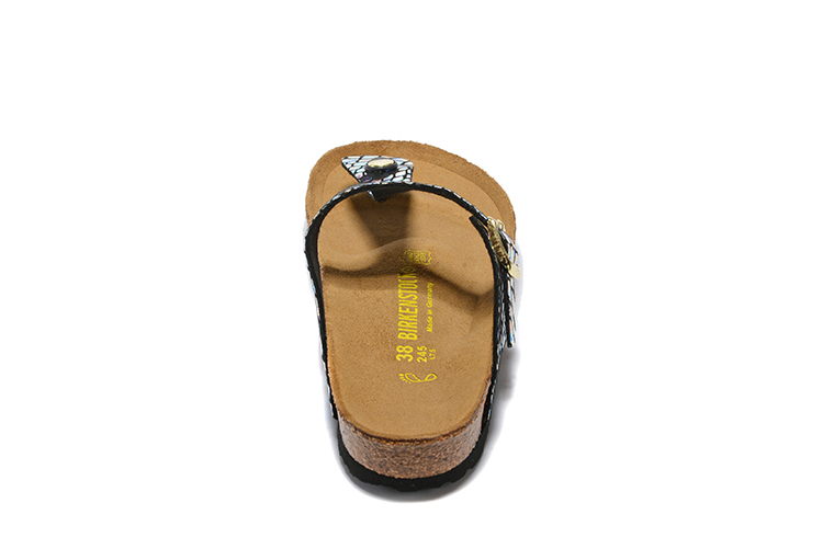 Birkenstock Gizeh Multicolor Reflection Black Snakeskin Flip Flops Leather Sandals