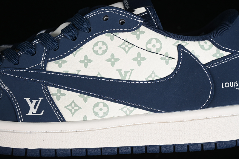 Nike Air Jordan 1 Low OG SP Travis Scott Fragment Design LV White Navy Sneakers
