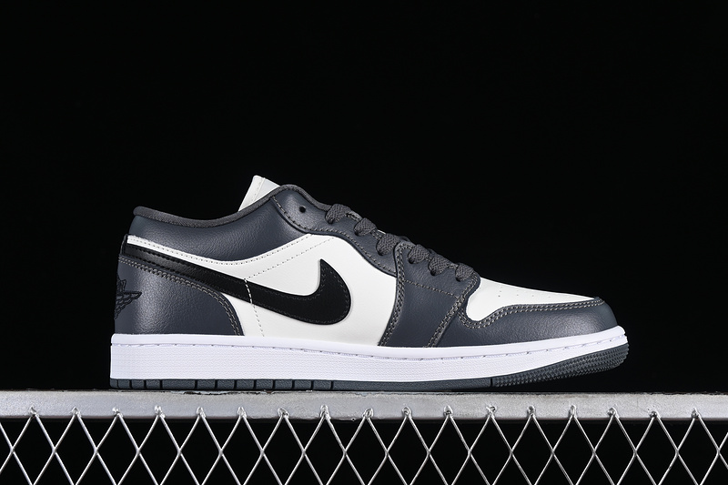 Nike Air Jordan 1 Low Black Sole Dark Grey White Sneakers