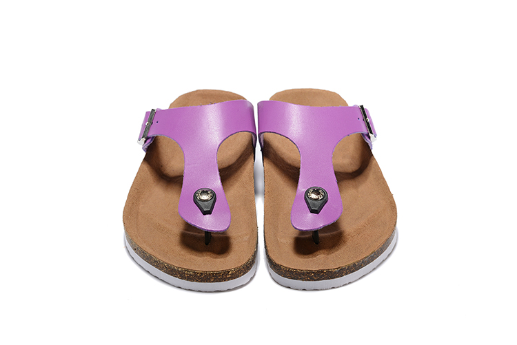 Birkenstock Purple Casual Matte Leather Flip Flops