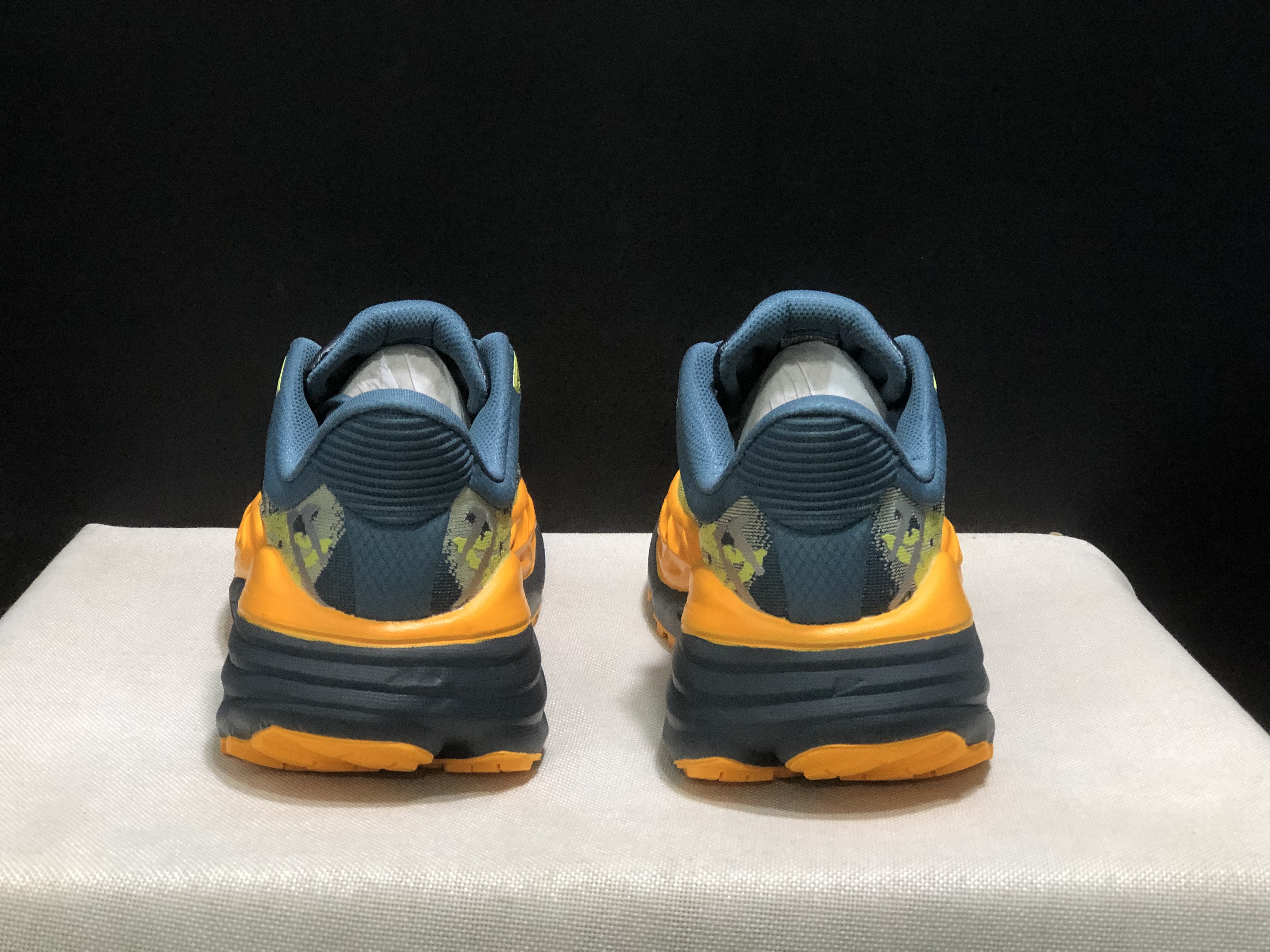 Hoka One One Stinson 7 Comfortable Anti-slip Running Shoes Turquoise/Camouflage/Orange