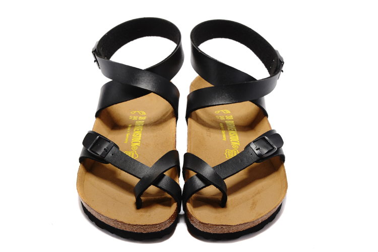Birkenstock Yara Oiled Black Matte Leather Gladiator Sandal