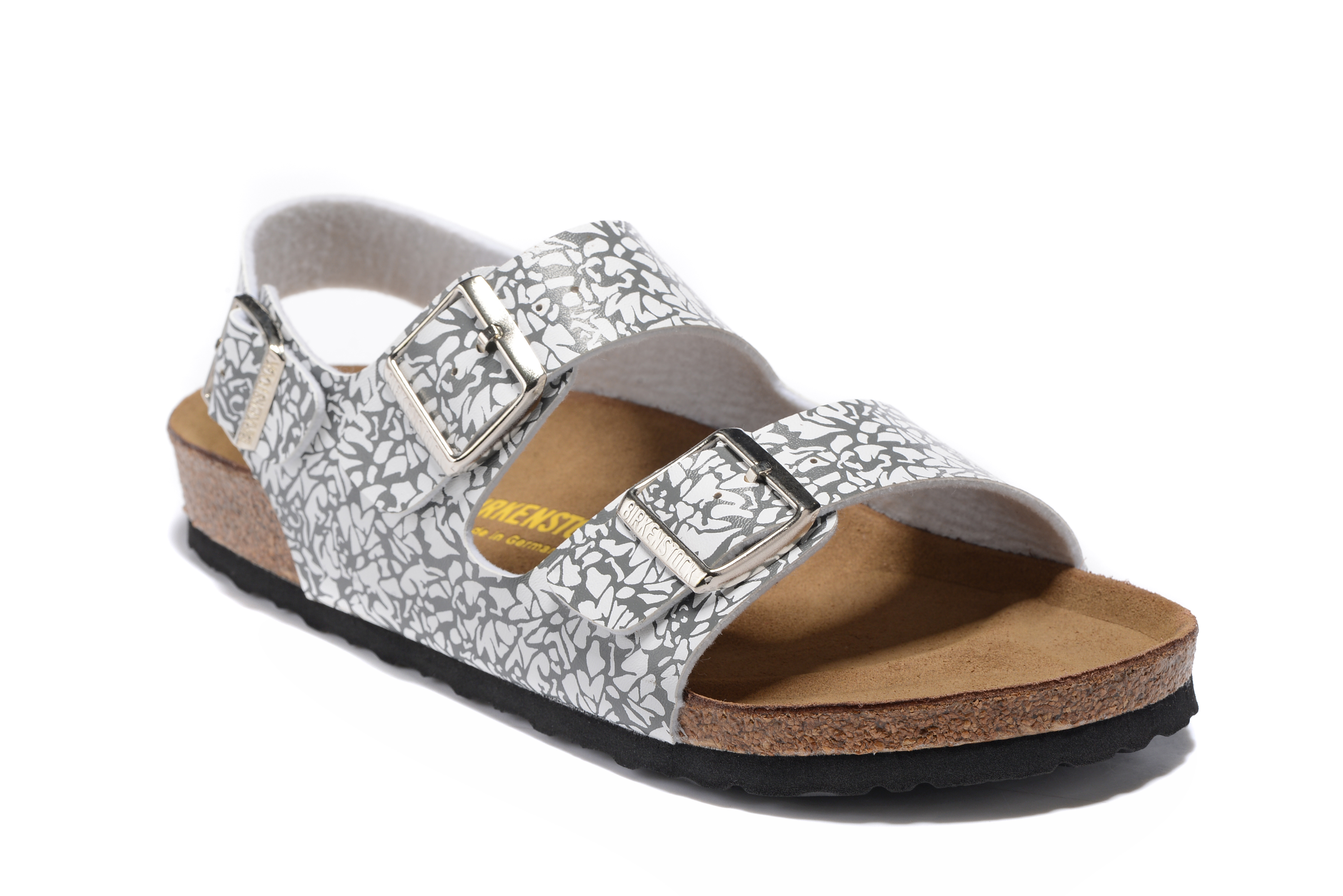 Birkenstock Black/White Texture Double Buckle Strap Sandal