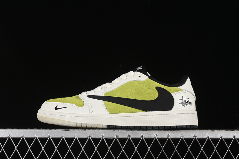 Nike Air Jordan 1 Low Travis Scott Fragment Design Black White Green Sneakers