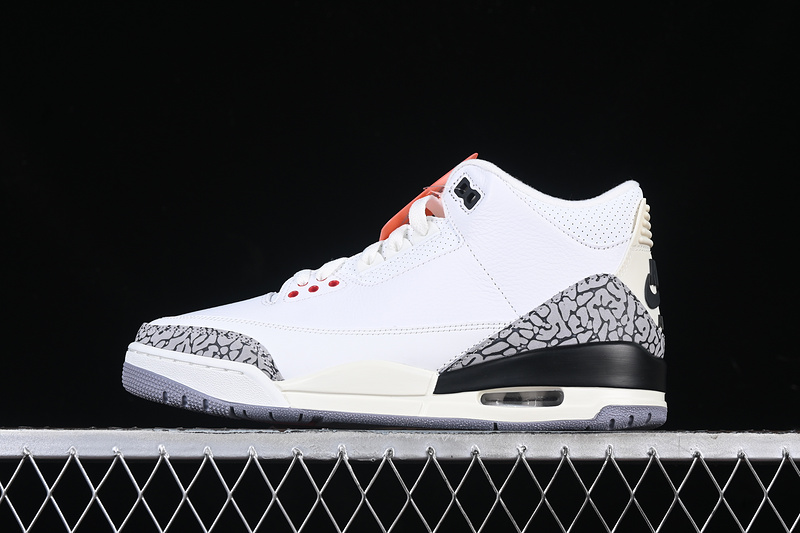 Nike Air Jordan 3 Retro White Cement Reimagined Fire Red Sneakers