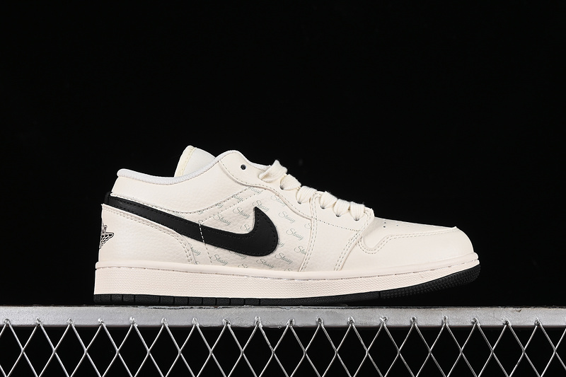 Nike Air Jordan 1 Low Black Sole Beige Sneakers