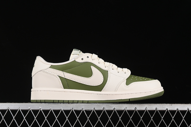Nike Air Jordan 1 Low OG SP Off-White Travis Scott Fragment Design Green White Sneakers