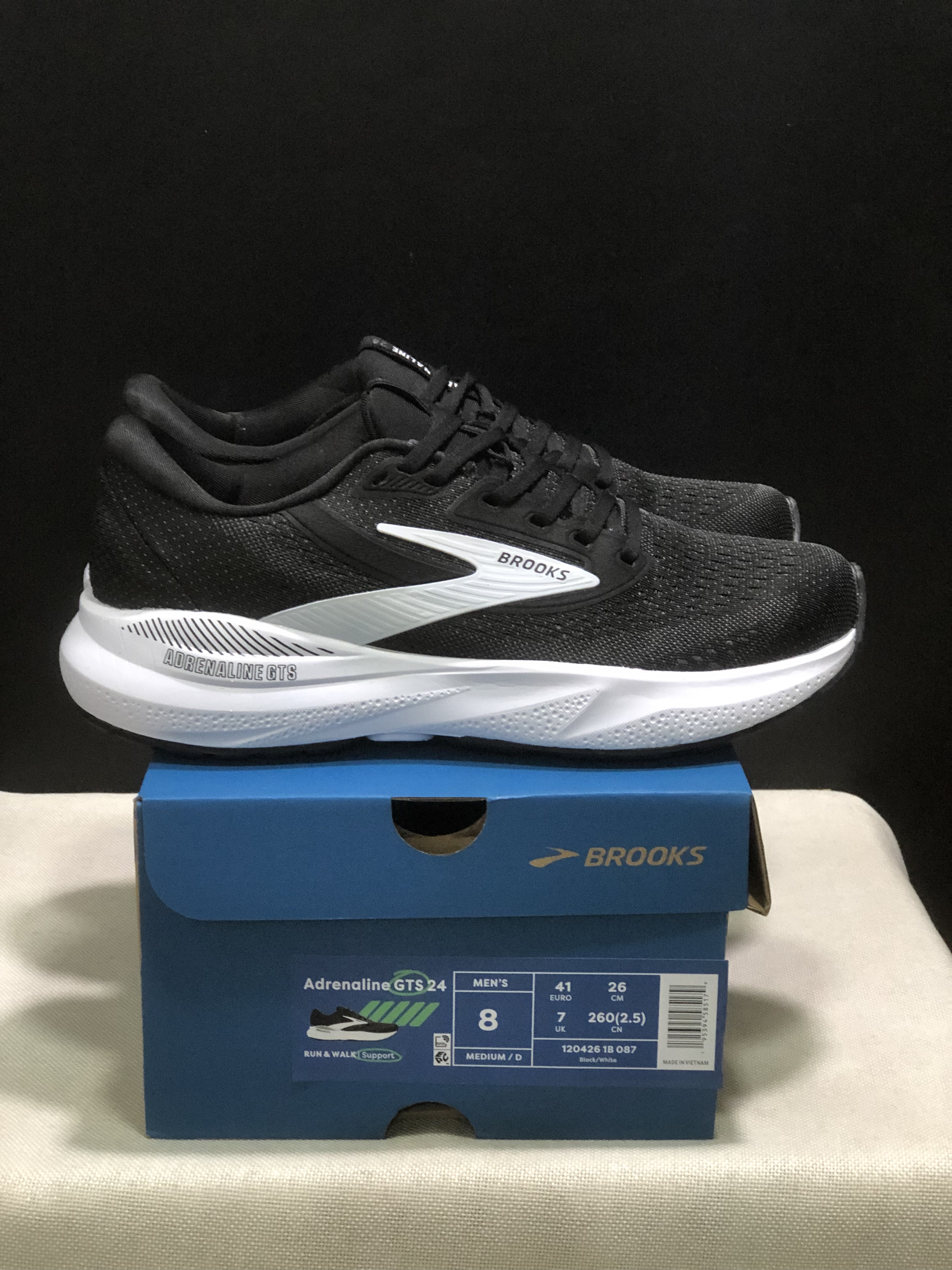 Brooks Adrenaline GTS 24 Casual Running Shoes Black/White