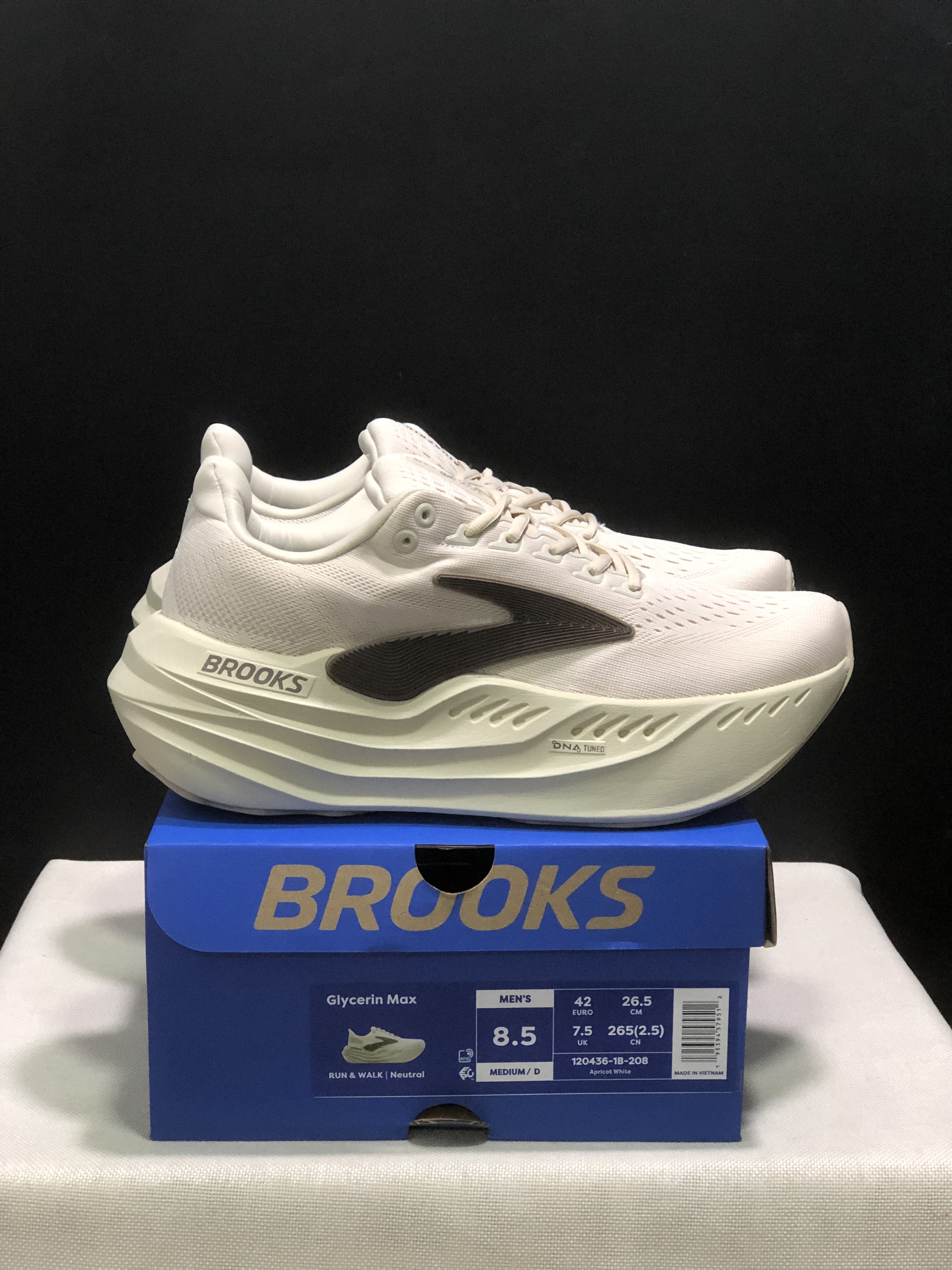 Brooks Glycerin Max Comfortable Low-top Running Shoes Apricot White