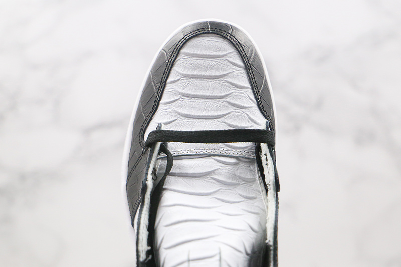 Nike Air Jordan 1 Retro Black White Crocodile Leather Sneakers