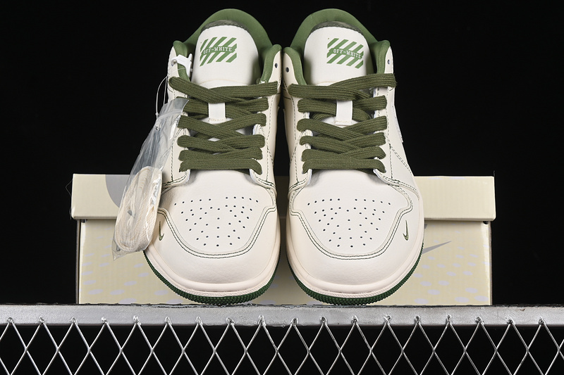 Nike Air Jordan 1 Low Off-White White Green Sneakers