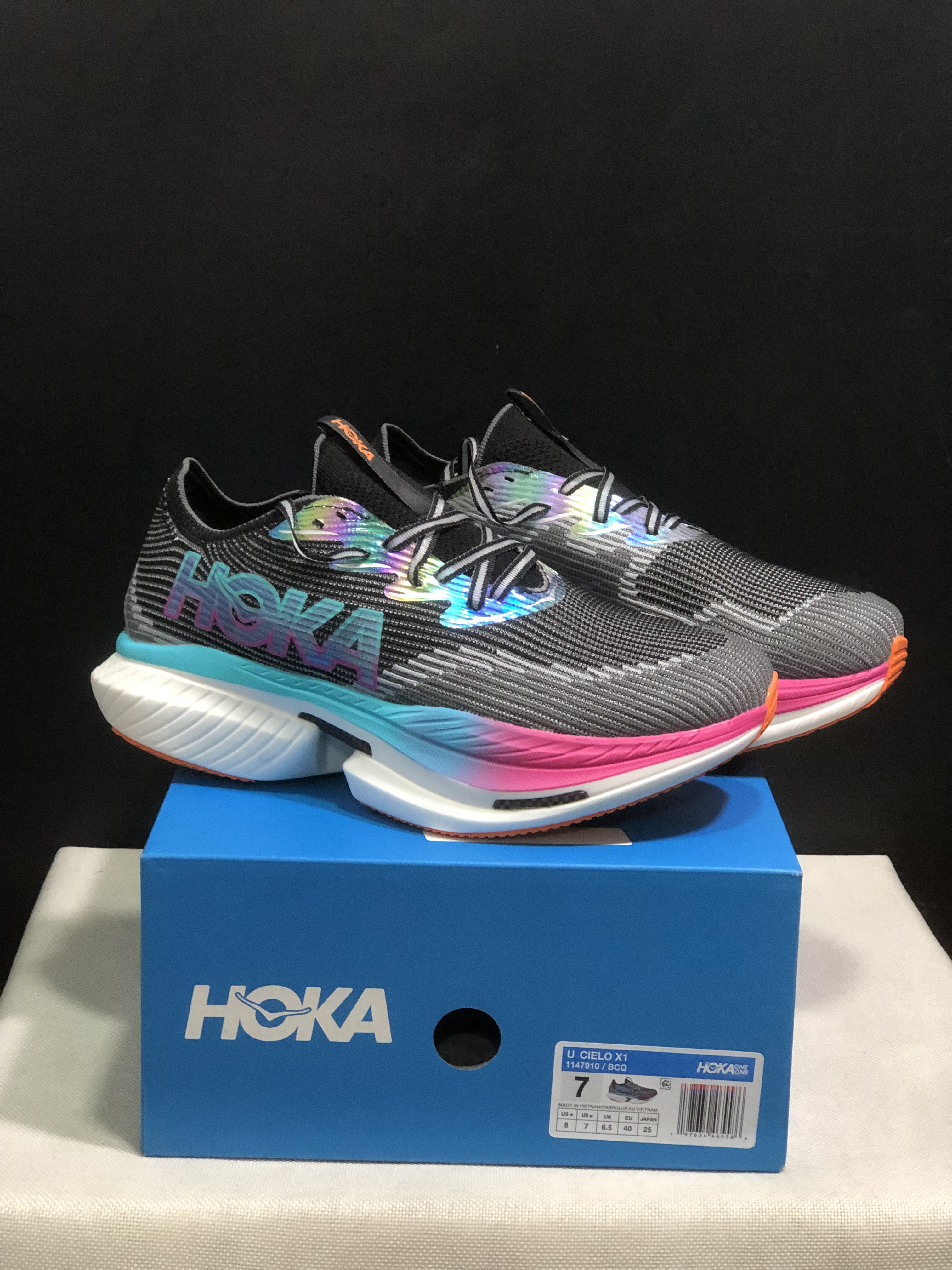 Hoka One One Cielo X1 Black Comfortable Casual Running Shoes Sneakers