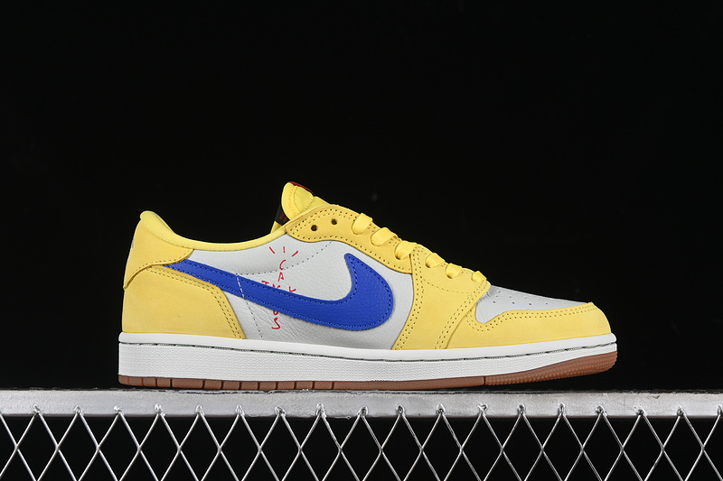 Nike Air Jordan 1 Low OG Travis Scott Canary Racer Blue Yellow Sneakers
