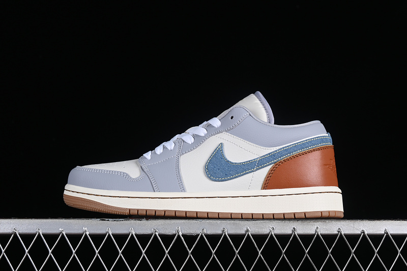 Nike Air Jordan 1 Low Phantom Coconut Milk Amber Brown Sneakers