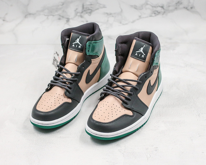 Nike Air Jordan 1 Retro High-Top Premium-Bio Beige/Anthracite-Mystic Green Sneakers