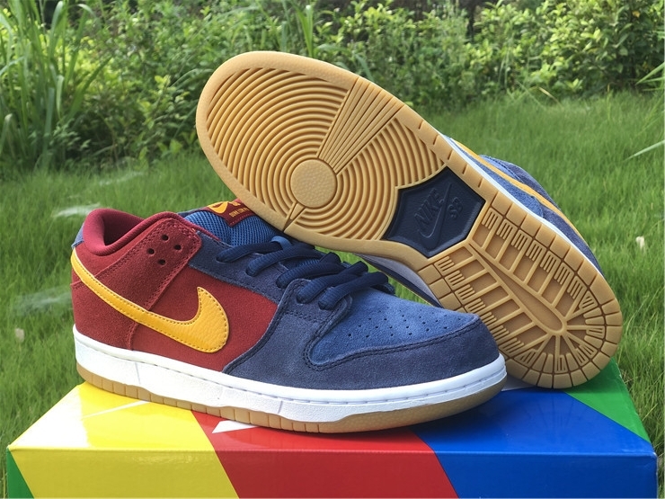 Nike SB Dunk Low Barcelona Catalonia Low Top Blue Red Sneakers
