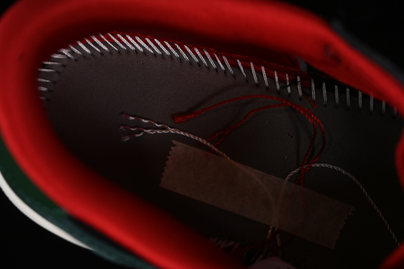 Nike Air Jordan 1 Low Black Gorge Green Varsity Red Sail Sneakers