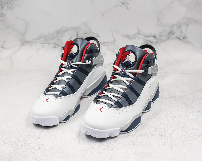 Nike Air Jordan 6 Retro Rings White Gray Navy Sneakers